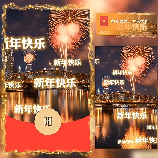 新年快乐烟花 /bz红包封面皮肤