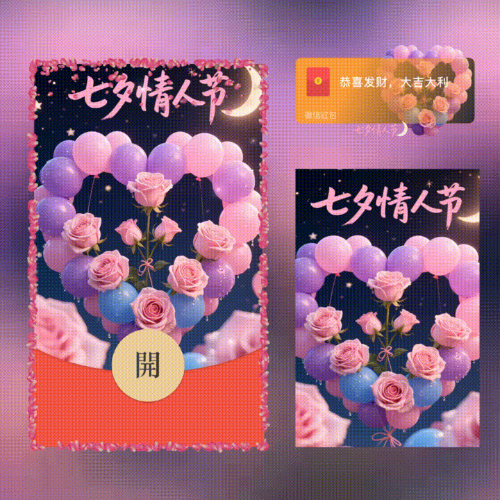 七夕情人节/七夕快乐/新版动态/xn红包封面皮肤
