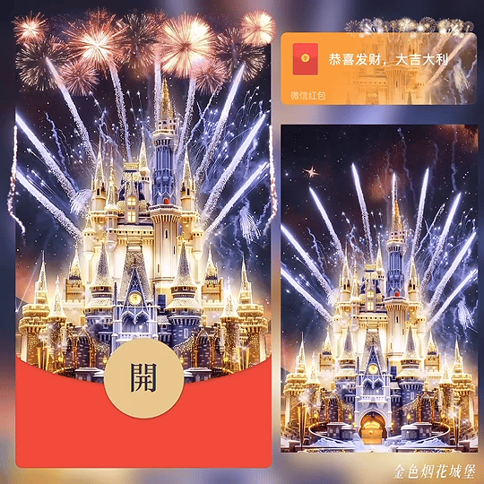 金色烟花城堡 /bz红包封面皮肤