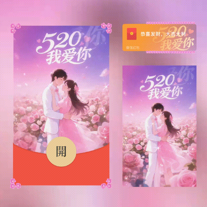 520我爱你/新版动态/xn红包封面皮肤