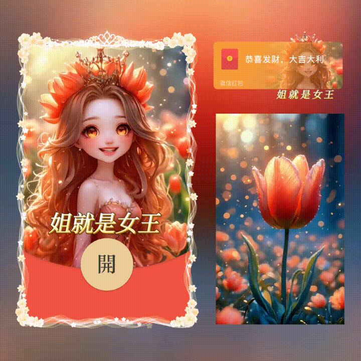姐就是女王/女神节快乐/xn红包封面皮肤
