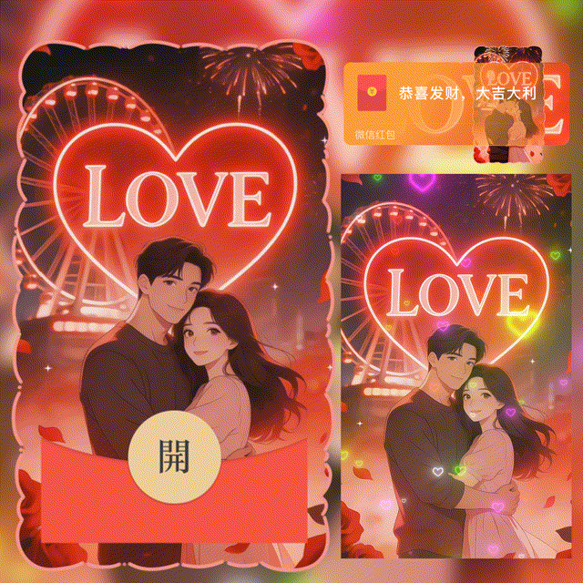 情人节快乐/我爱你/新版动态/hs1红包封面皮肤