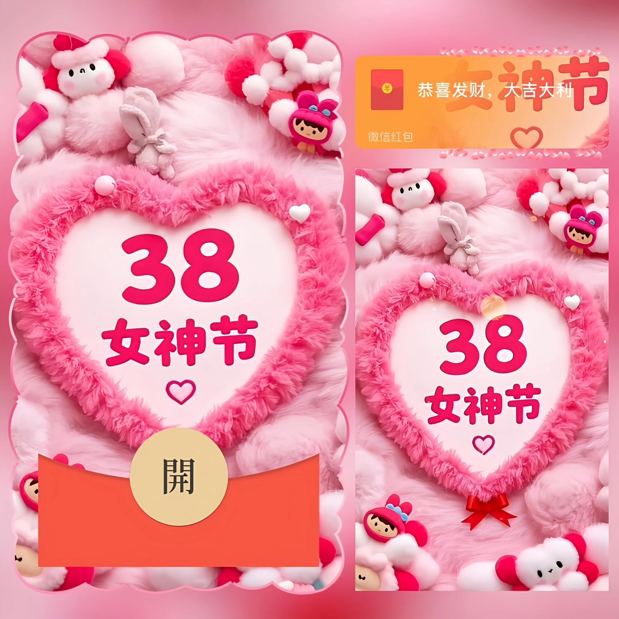 38女神节/bai红包封面皮肤