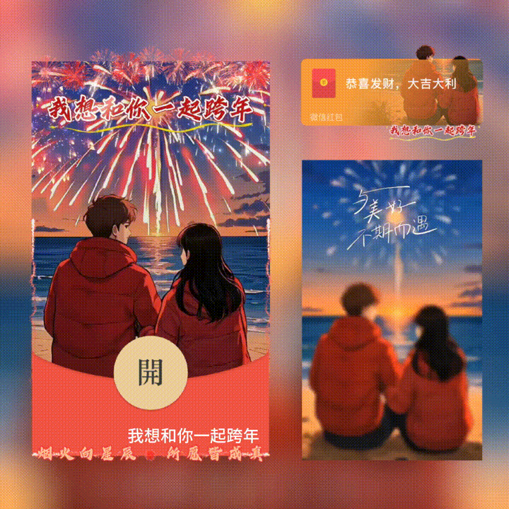 【红包封面】我想和你一起跨年/新版动态/XN