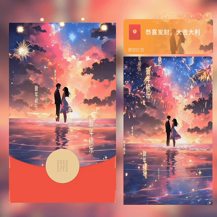 新年快乐/陪我岁岁年年/新版动态/yc红包封面皮肤