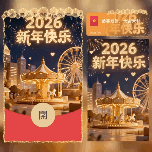 2026新年快乐/旋转木马摩天轮烟花/bao红包封面皮肤