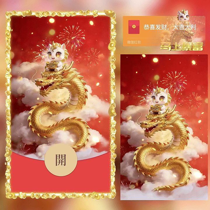 【红包封面】金龙佑马行大运/yc