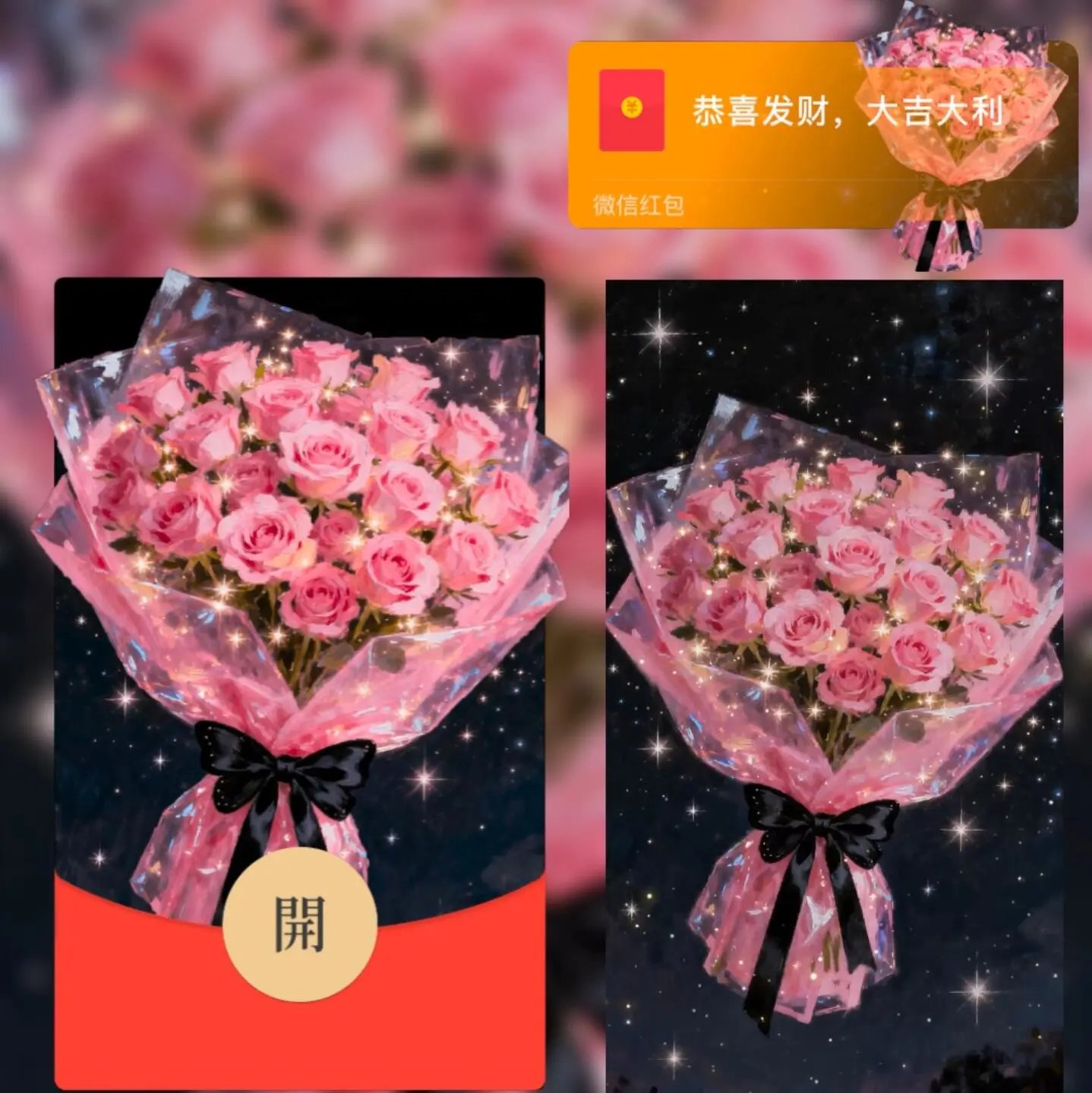 星空玫瑰/520七夕情人节浪漫告白/qiqi红包封面皮肤