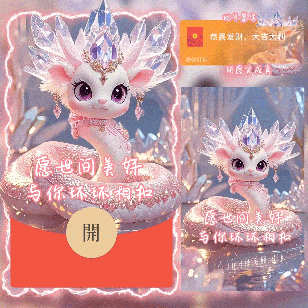 【红包封面】蛇年-愿世间美好与你环环相扣