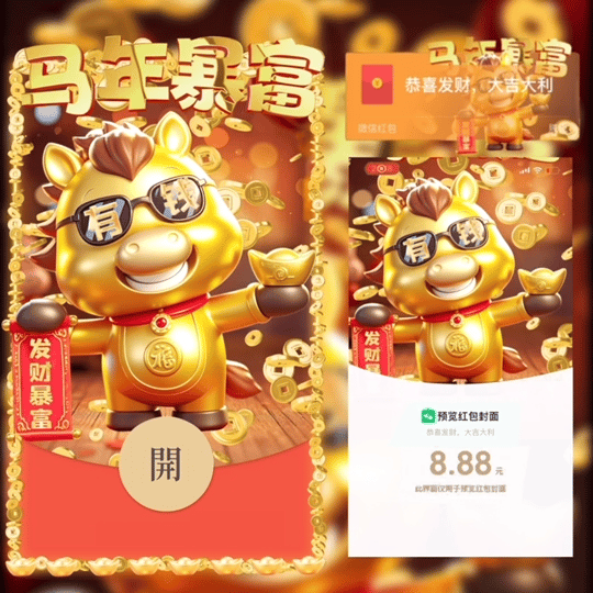 2026马年暴富/新年快乐/新版动态/Y红包封面皮肤