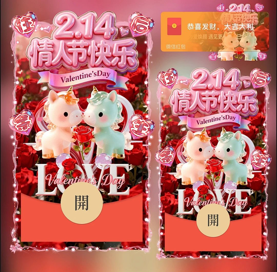 马年情人节快乐ds红包封面皮肤
