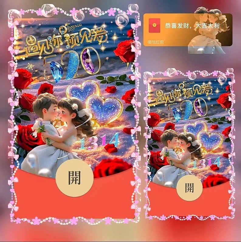 520遇见你遇见爱/ds红包封面皮肤