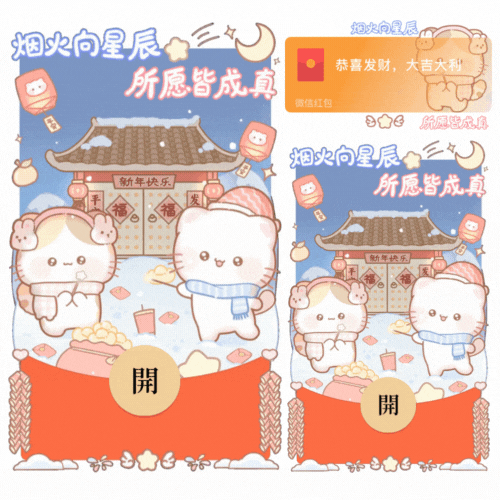 烟花小猫/新款动态/音乐/xliu红包封面皮肤