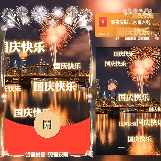 国庆快乐 烟花 /bz红包封面皮肤