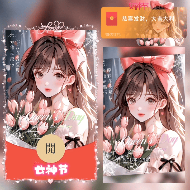 女神节快乐/ 做自己的女神/ 新版动态 / ᥫᩣ红包封面皮肤