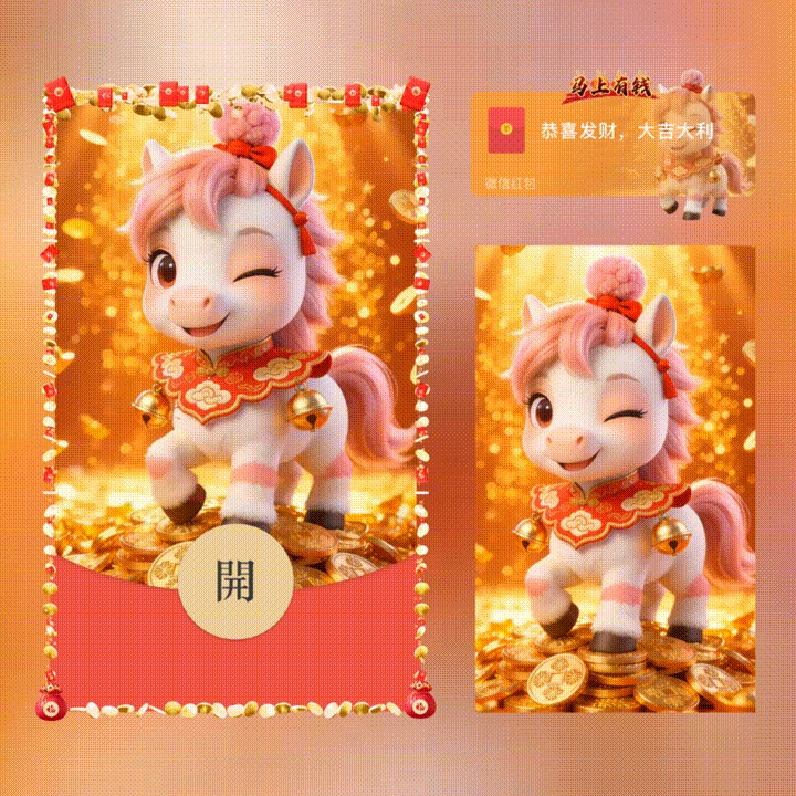 马上有钱/新年快乐/xn红包封面皮肤