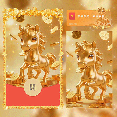 立马暴富/动态音乐/2026新年快乐/qiqi红包封面皮肤