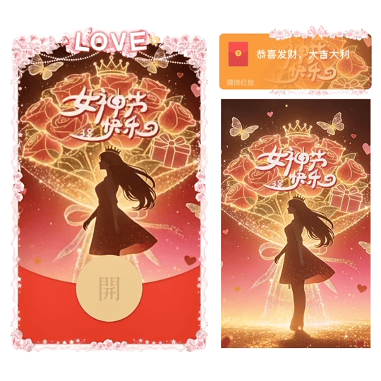 3.8女神节快乐3/动态/yj红包封面皮肤
