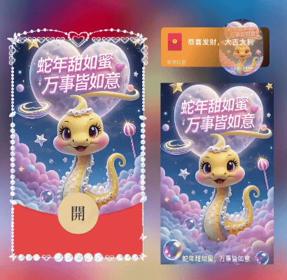 【卡密兑换】微信红包封面『蛇年甜如蜜万事皆如意/ds』官方卡密丨端内兑换丨24小时自助提卡！