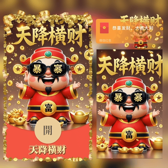 【红包封面】财神驾到/天降横财/TAO