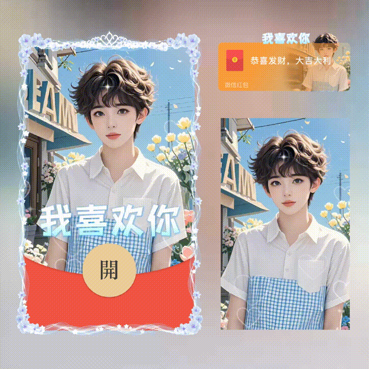 【卡密兑换】微信红包封面『我喜欢你/情侣男款/新版动态/xn』官方卡密丨端内兑换丨24小时自助提卡！