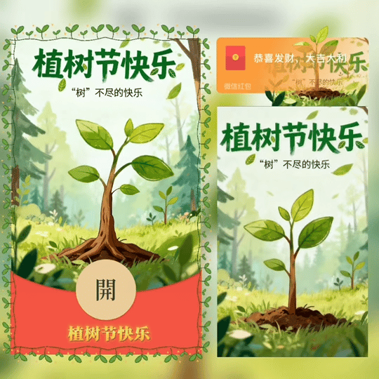 3.12植树节快乐/tao红包封面皮肤