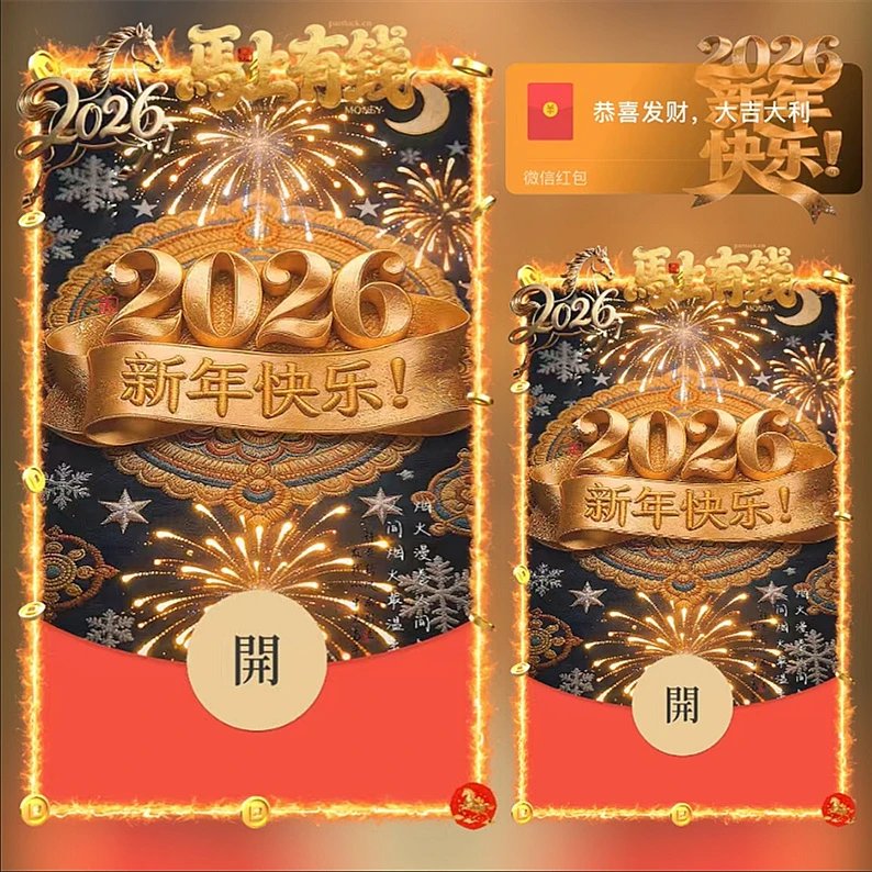 2026新年快乐ds红包封面皮肤