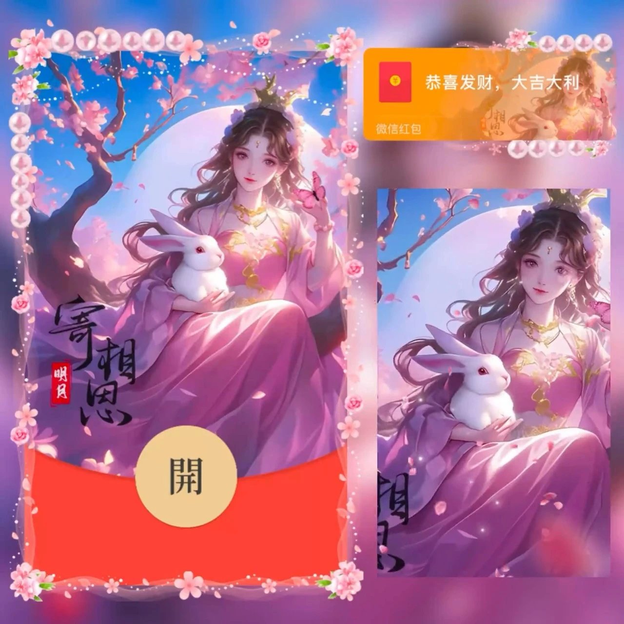 中秋快乐 明月寄相思tt红包封面皮肤