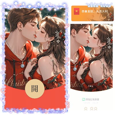 【卡密兑换】微信红包封面『圣诞节诞愿有你亲吻』官方卡密丨端内兑换丨24小时自助提卡！