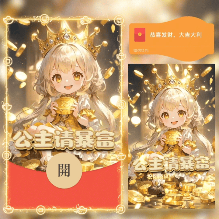 【红包封面】公主请暴富/鼓包/NN