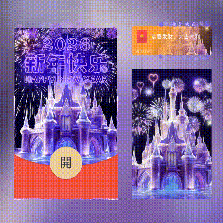 2026新年快乐/新年快乐烟花/xn红包封面皮肤