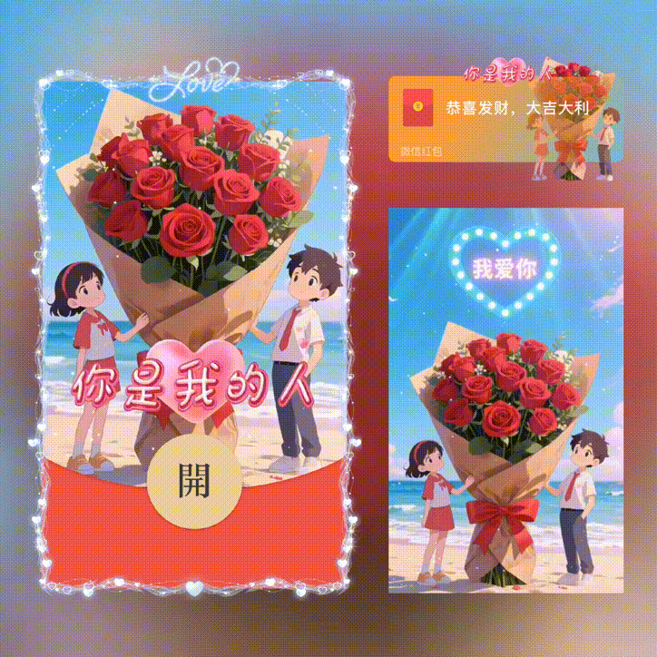 【卡密兑换】微信红包封面『你是我的人/新版动态/xn』官方卡密丨端内兑换丨24小时自助提卡！