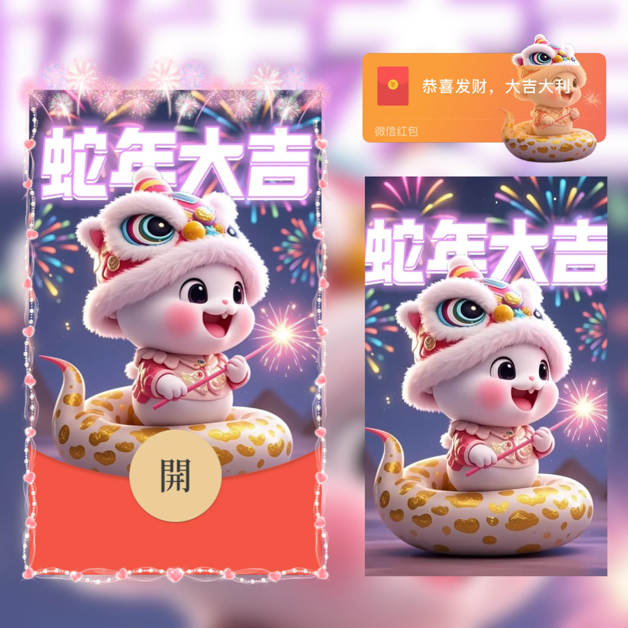 【卡密兑换】微信红包封面『蛇年大吉/yu』官方卡密丨端内兑换丨24小时自助提卡！