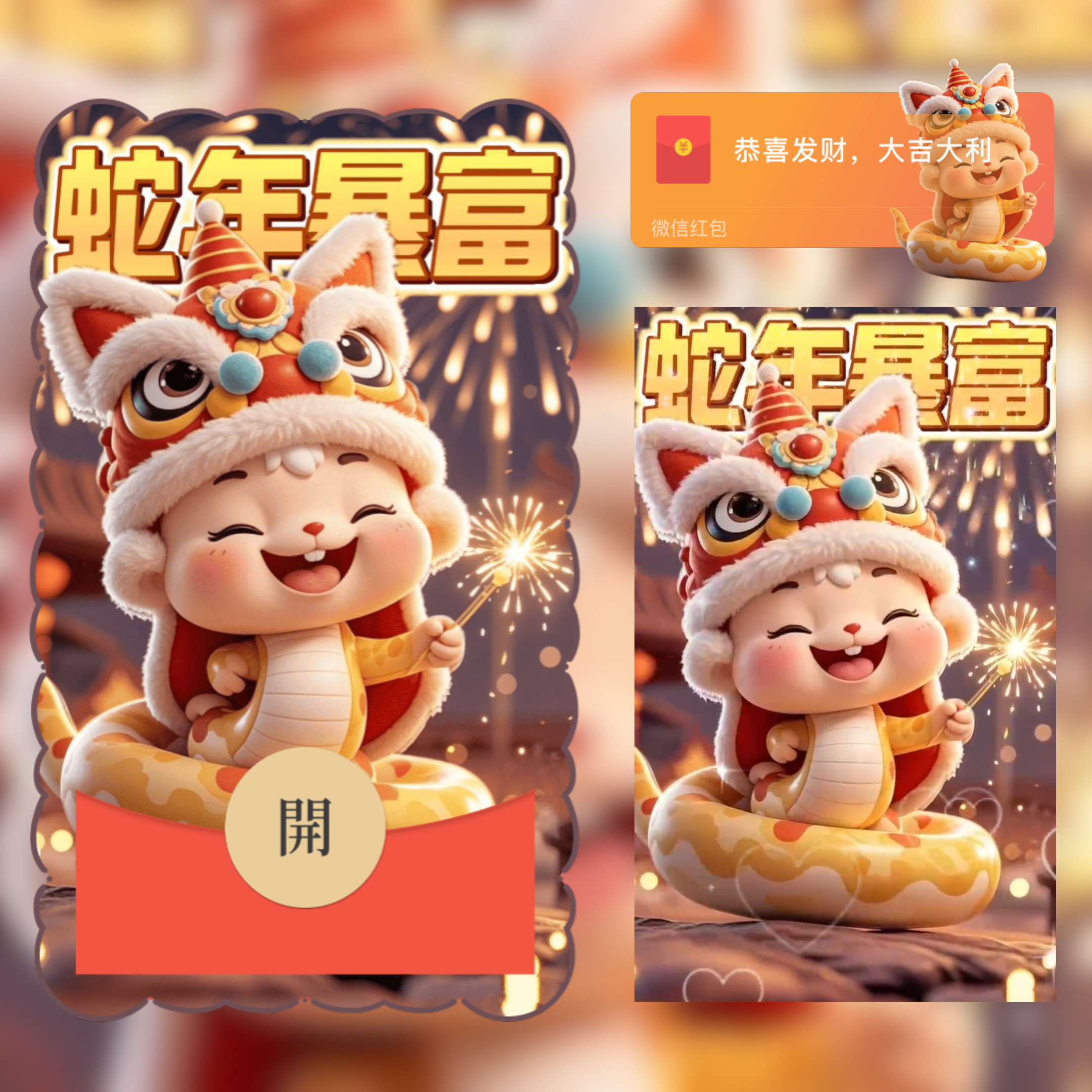 【红包封面】蛇年暴富/YU