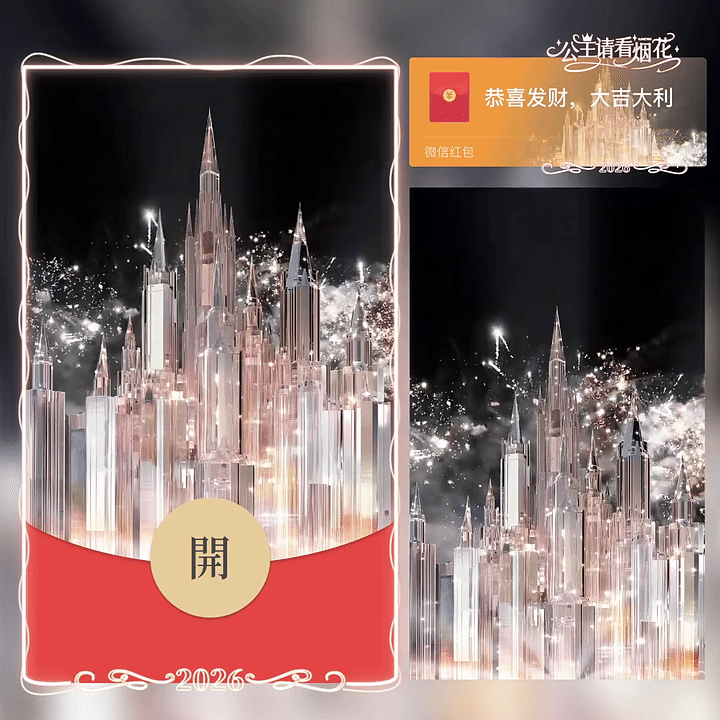 公主请看烟花粉色城堡/动态/yc红包封面皮肤