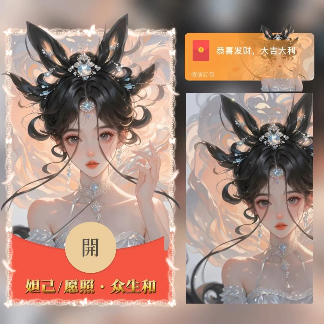 【卡密兑换】微信红包封面『妲己/愿照·众生和/tao』官方卡密丨端内兑换丨24小时自助提卡！