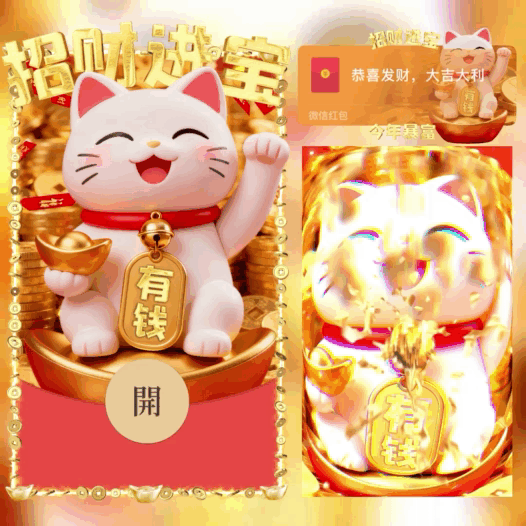 招财进宝/今年暴富/招财猫/bao红包封面皮肤