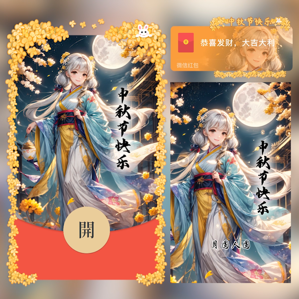 中秋节快乐/古装女生款/cs红包封面皮肤