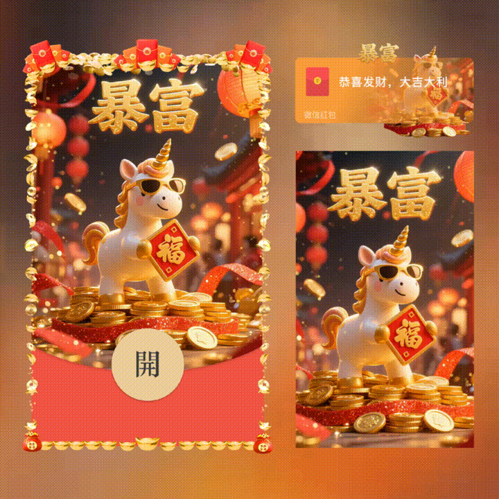马年暴富/新版动态/xn红包封面皮肤