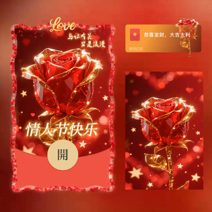 情人节快乐/七夕快乐/新版动态/xn红包封面皮肤