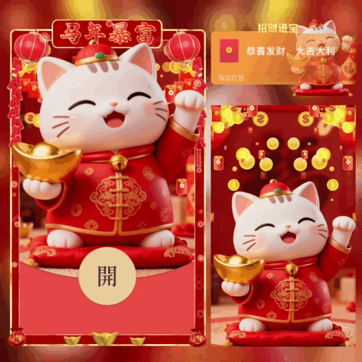 马年暴富/招财进宝/招财猫/bao红包封面皮肤