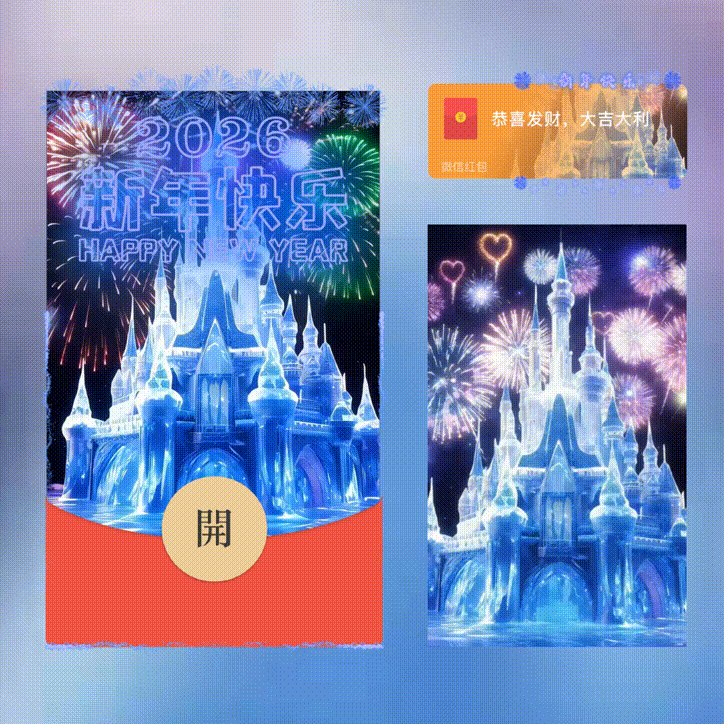 2026新年快乐/新年快乐烟花/xn红包封面皮肤