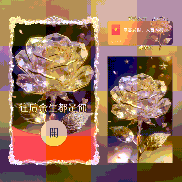 香槟玫瑰-往后余生都是你/xn红包封面皮肤