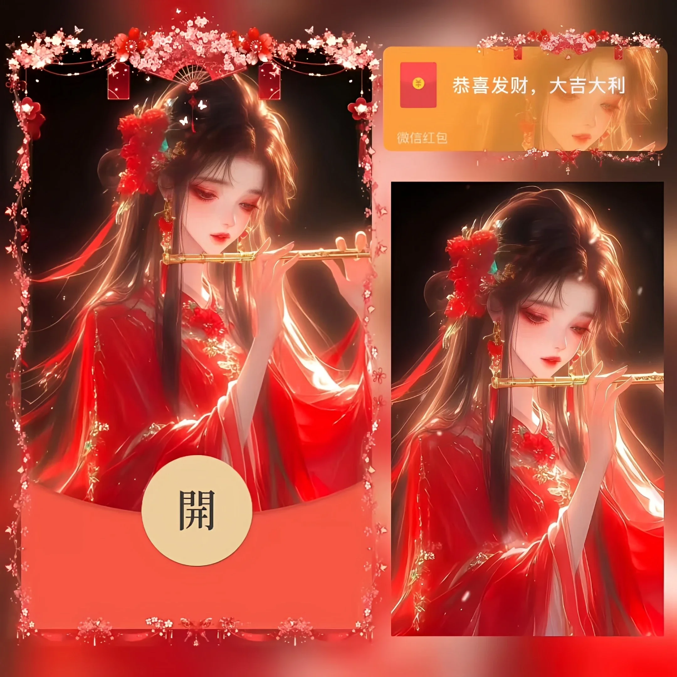 【卡密兑换】微信红包封面『红妆美人/古风/bao』官方卡密丨端内兑换丨24小时自助提卡！