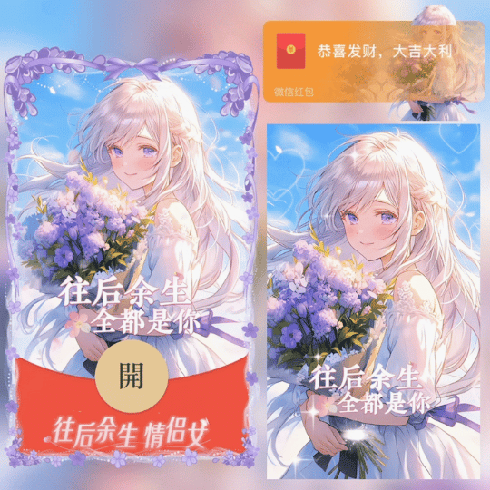 【卡密兑换】微信红包封面『往后余生全都是你 情侣女 / 捧花少女/新版动态/ᥫ』官方卡密丨端内兑换丨24小时自助提卡！