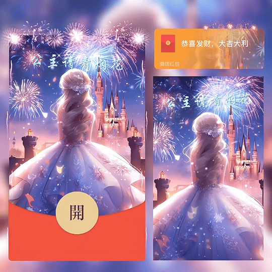 公主请看烟花/动态音乐/tao红包封面皮肤