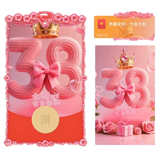 3.8女神节快乐/动态/yj红包封面皮肤