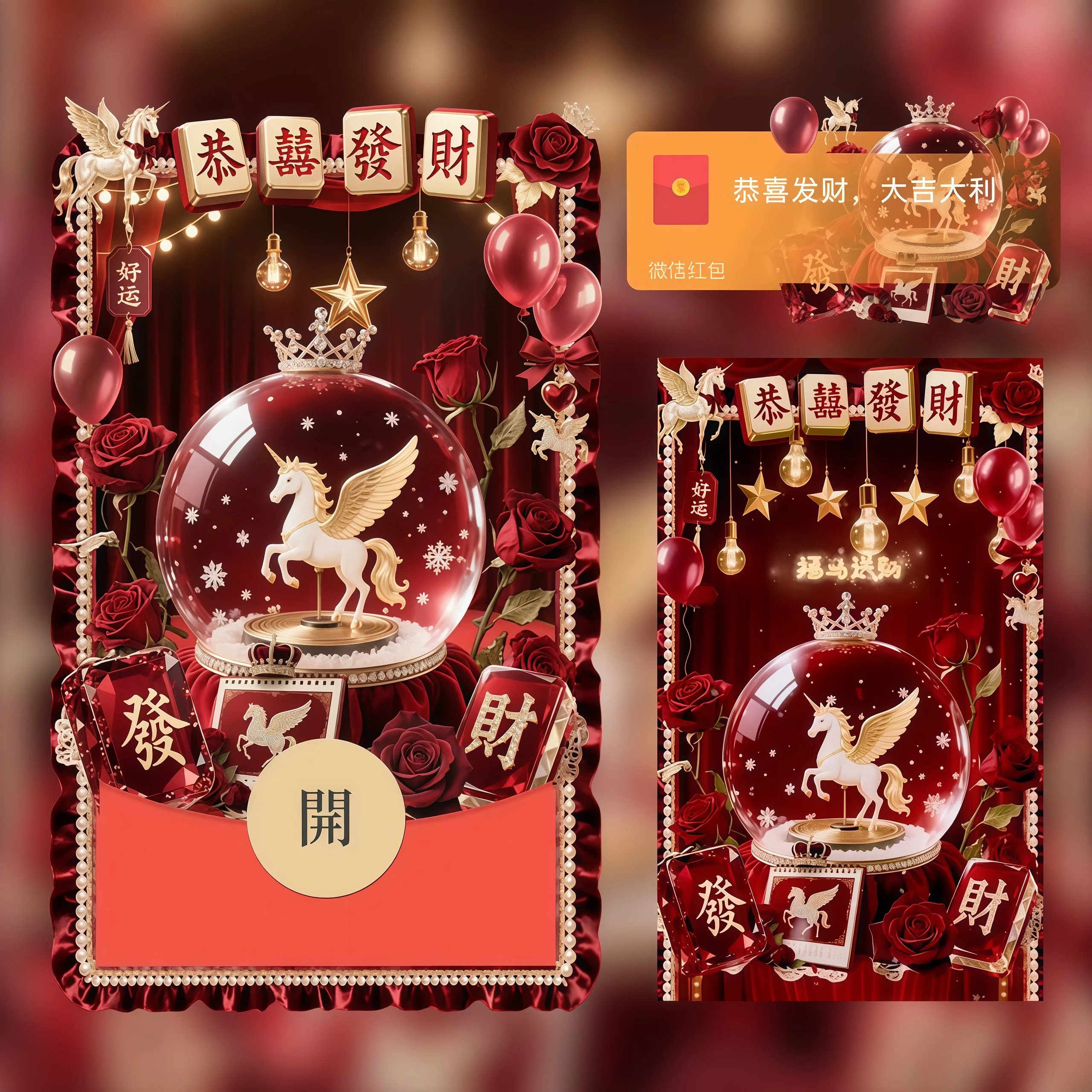 【红包封面】福马送财/水晶球/2026新年马上发财tt