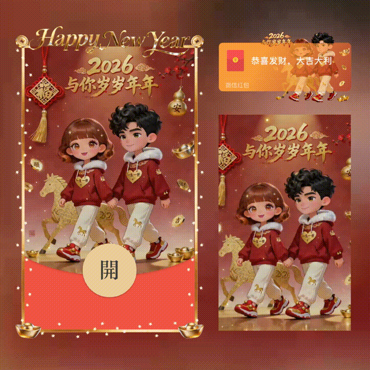 2026与你岁岁年年/新年快乐/xn红包封面皮肤