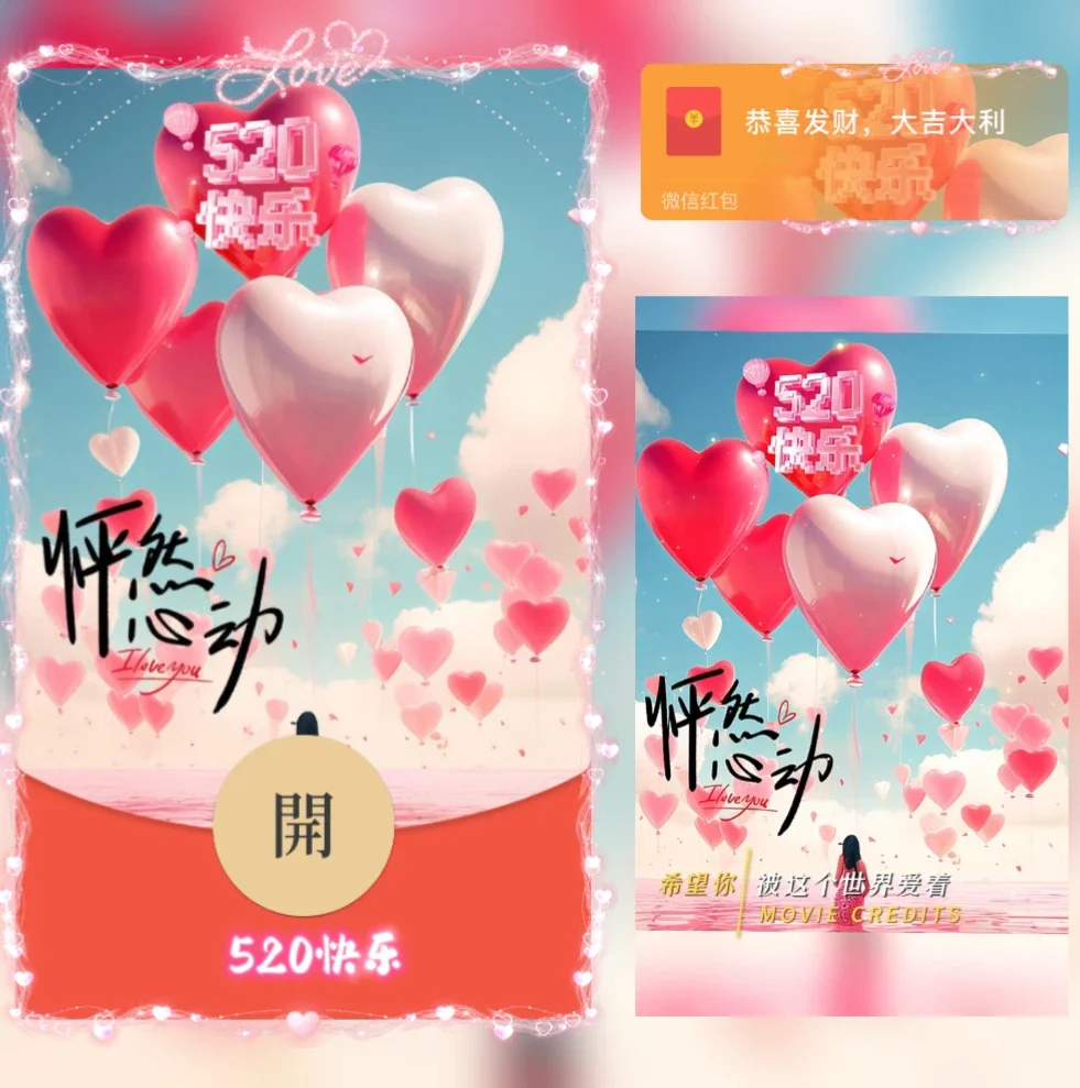【卡密兑换】微信红包封面『520快乐/yj』官方卡密丨端内兑换丨24小时自助提卡！